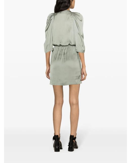 Zadig & Voltaire Gray Ruz Satin Minidress