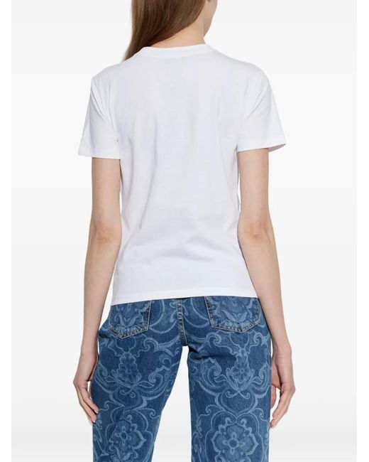 Etro White Cotton Pvc Glass T-Shirt