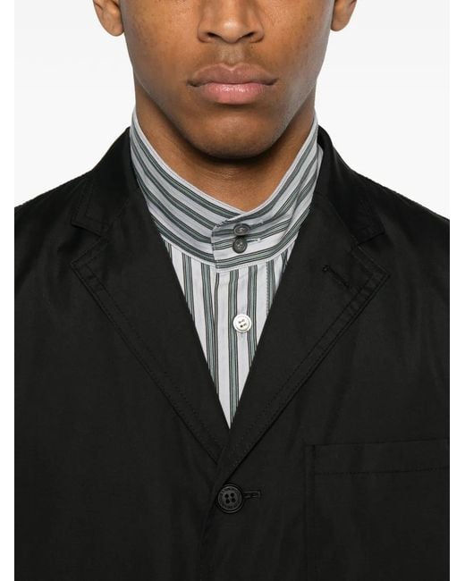 Homme by Michele Rossi Black Notched-Lapel Single-Breasted Blazer for men