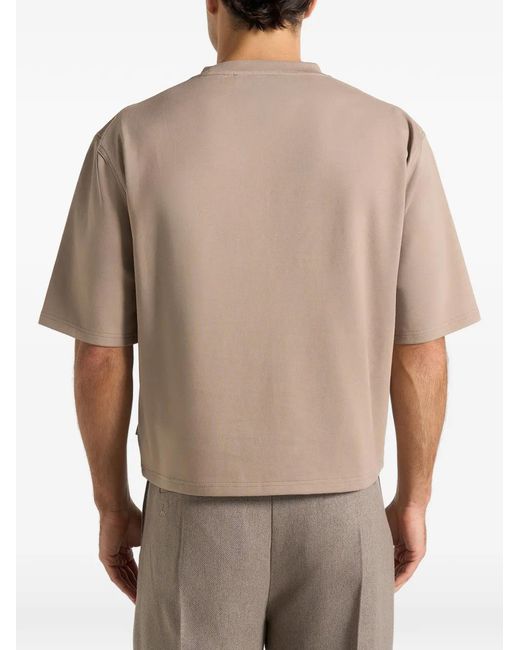 Manière De Voir Natural Leon Boxy Cropped T-Shirt for men