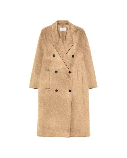The Dynamis Studio Natural Double-Breasted Notched-Lapels Coat