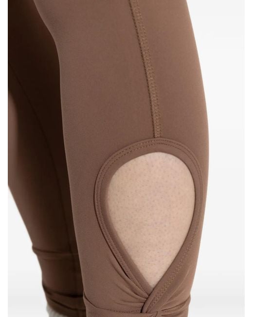 EA7 Brown Cut-Out Twisted-Detail Leggings