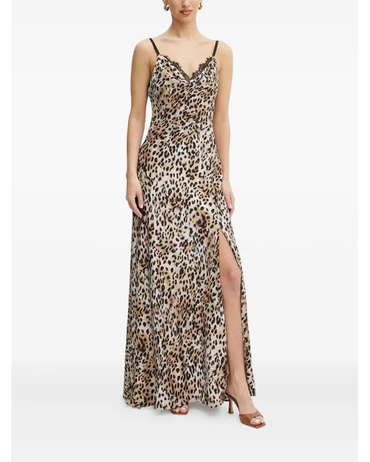 princess polly baby blue dress ASOS DESIGN cami midi dress with contrast bra detail in leopard print