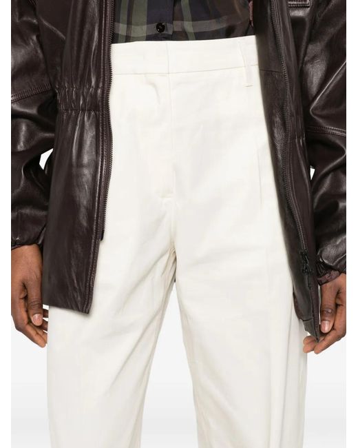Jil Sander White Cotton Trousers