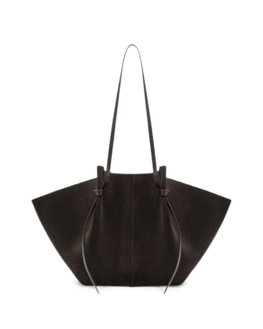 Yuzefi Black Large Mochi Suede Shoulder Bag