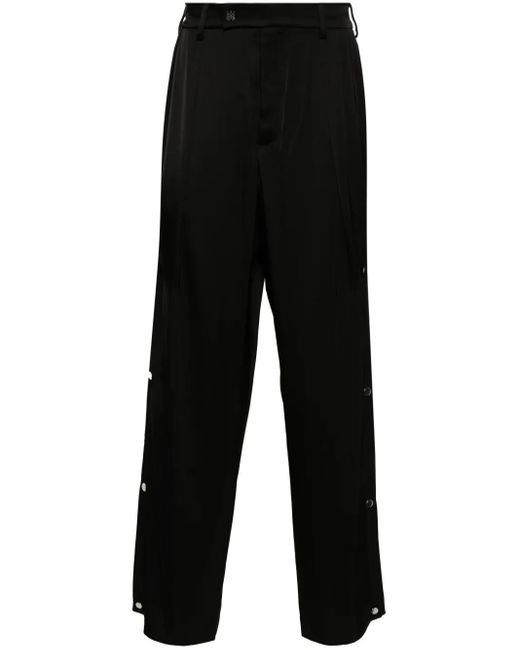Amiri Black Logo-Plaque Straight-Leg Trousers for men