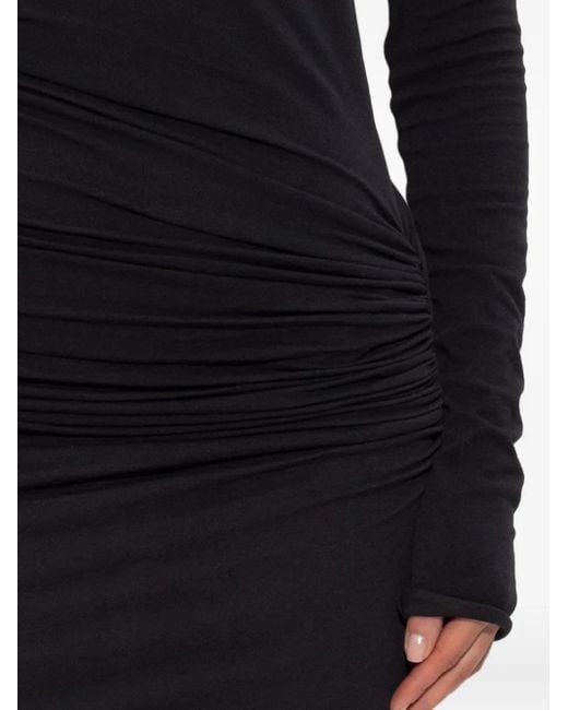 Entire studios Black Draped cowl-neck maxi dress