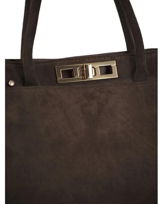 Fabiana Filippi Brown Medium Suede Tote Bag