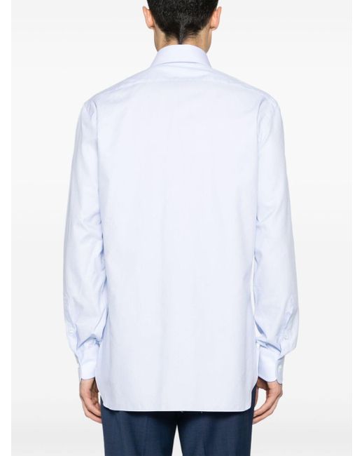 Barba Napoli Overhemd Met Jacquard in het White voor heren
