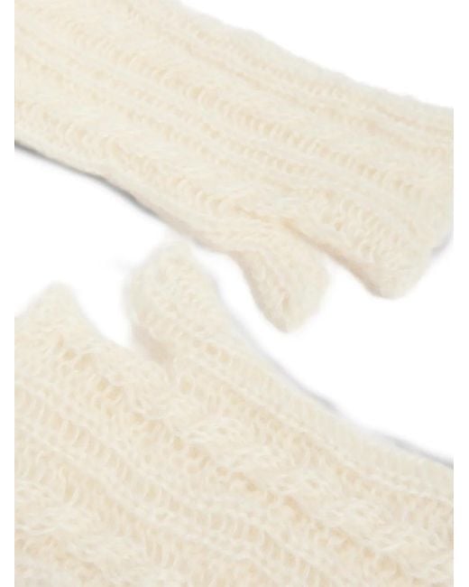 Ann Demeulemeester Natural Cable-Knit Fingerless Gloves for men