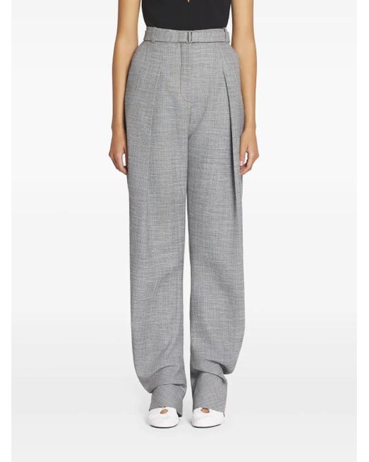 Lanvin Gray Belted Tapered Trousers