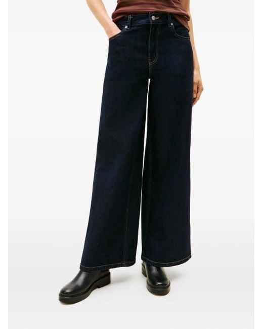 Tommy Hilfiger Blue 70S Five-Pockets Wide Leg Jeans