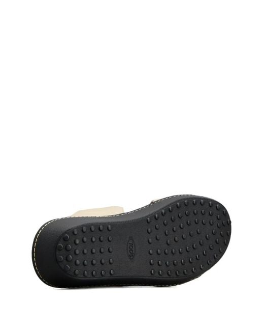 Tod's White Leather T-Bar Sandals for men