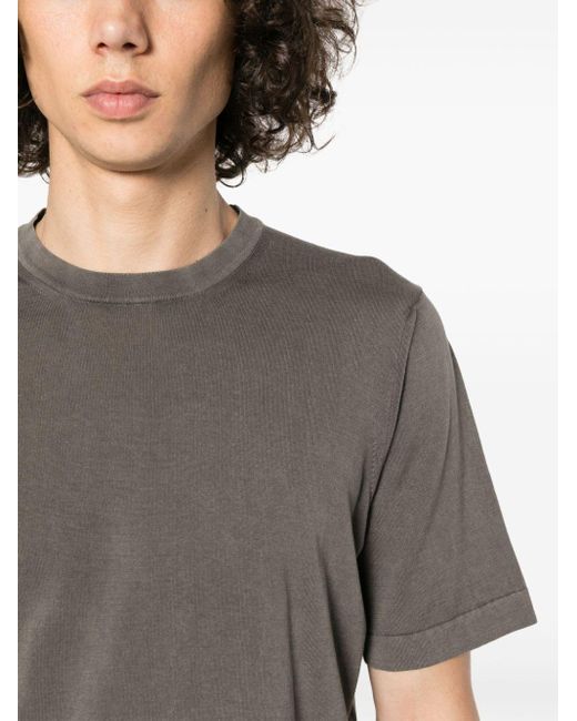 メンズ Drumohr Fine-knit Cotton T-shirt Gray
