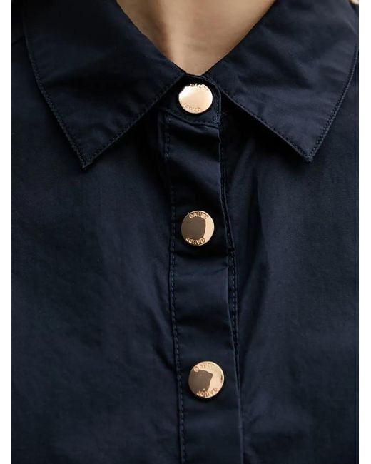 GAUDI Blue Drawstring Cropped Shirt