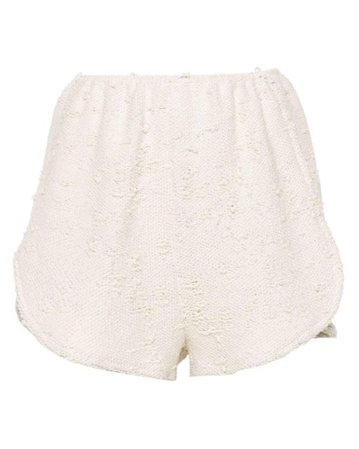 Ioana Ciolacu Natural Distressed-effect Knitted Shorts