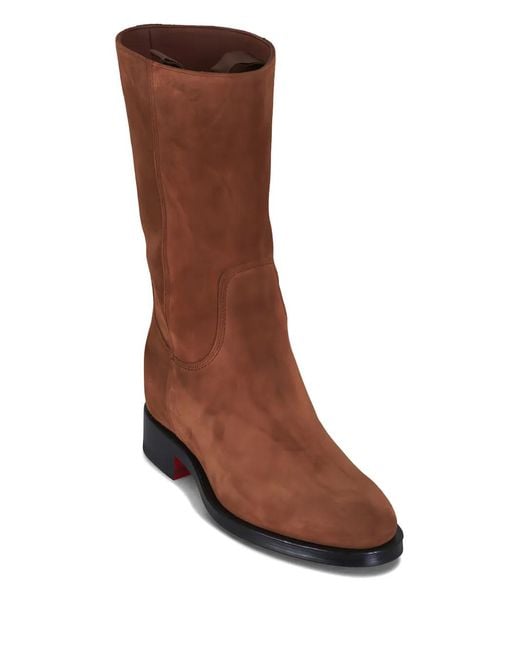 Santoni Brown Round Toe Heeled Boots