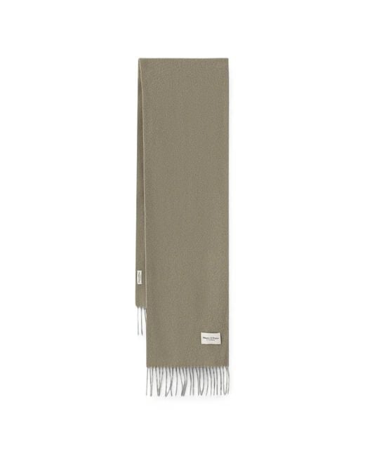Marc O' Polo Natural Schal Mit Fransen Und Logo-Patch