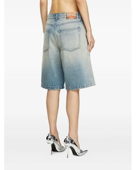 DIESEL Blue De-Sire Light-Wash Denim Shorts
