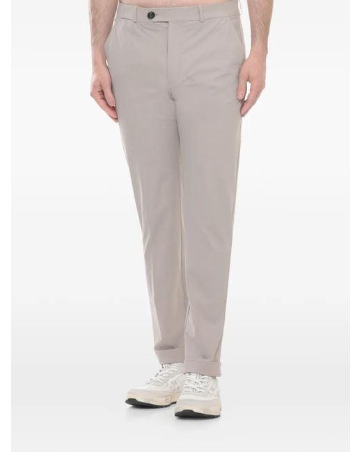 Rrd White Logo-Patch Turn-Up Trousers for men