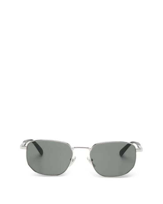 Gucci Gray Geometric Frame Sunglasses