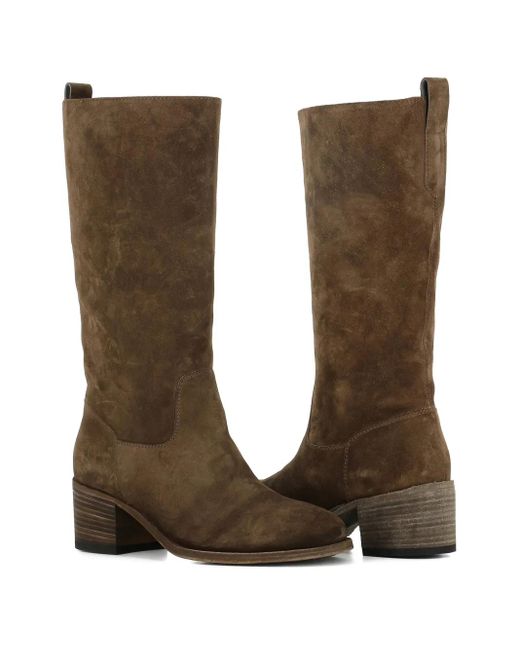Officine Creative Brown Suede Mid-Calf Boots