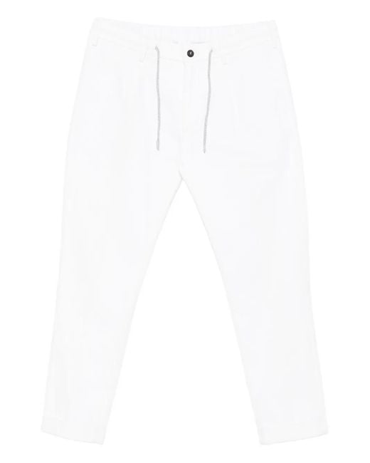 Eleventy White Drawstring Trousers for men