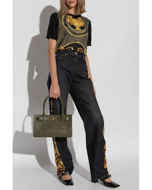 Versace Blue Barocco Boyfriend Jeans