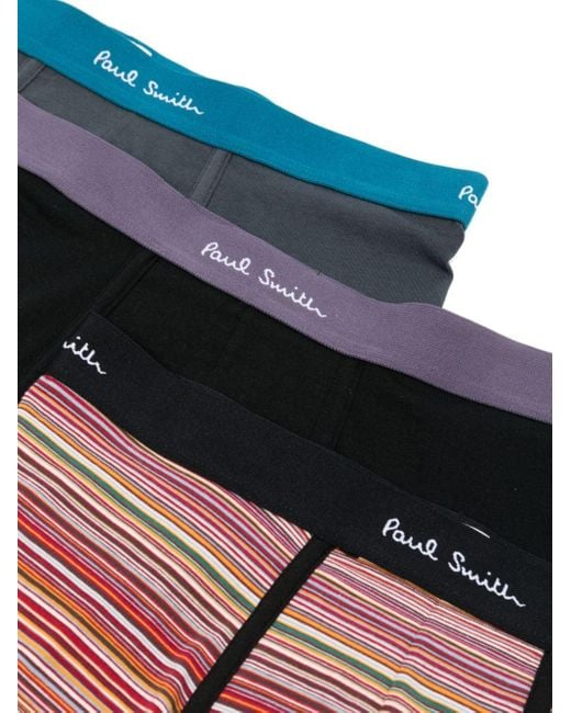Paul Smith Black Logo-waistband Cotton Briefs (pack Of Three) for men