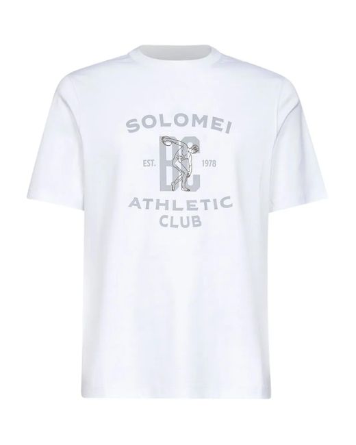 Brunello Cucinelli T-Shirt mit Athletic Club-Print in White für Herren