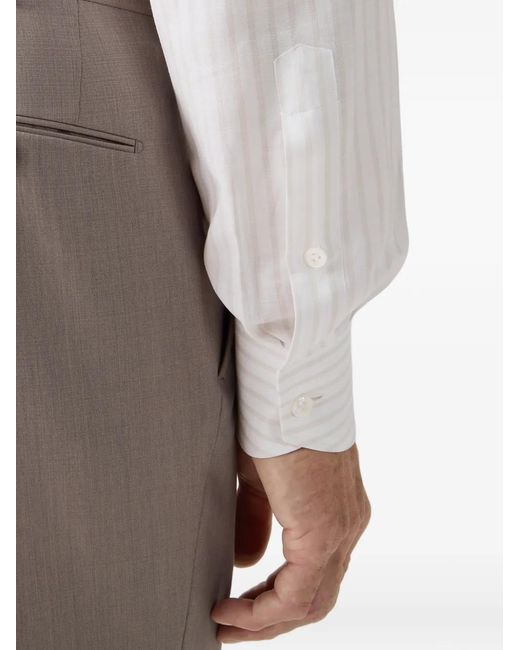 Zegna White Striped Shirt for men
