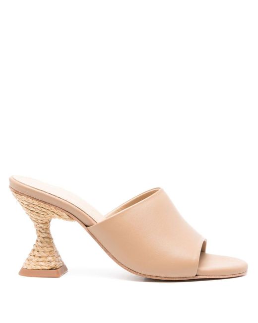 Paloma Barceló Natural 90mm Leather Mules