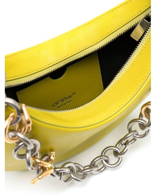 Borsa a spalla Hemisphere in pelle di Off-White c/o Virgil Abloh in Yellow