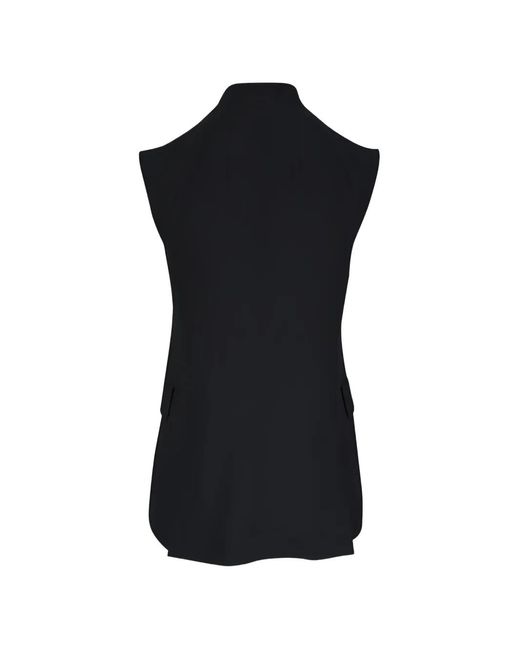 Akris Black Button Sleeveless Jacket