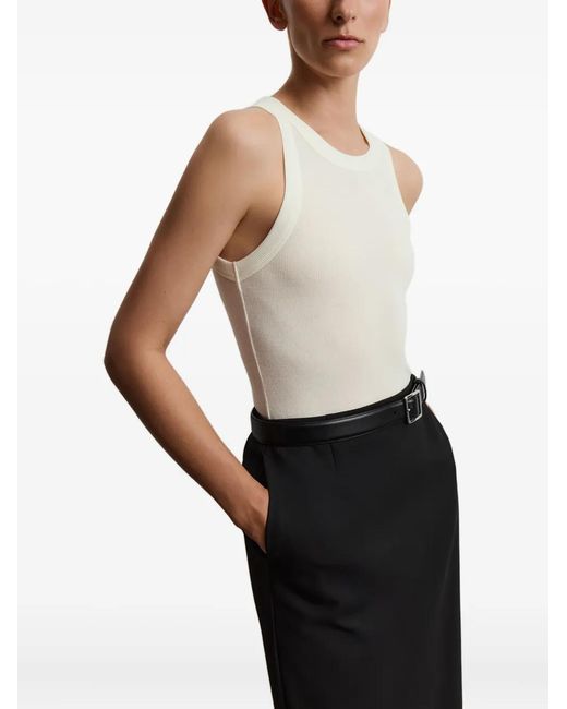 12 STOREEZ White Ribbed Tank Top