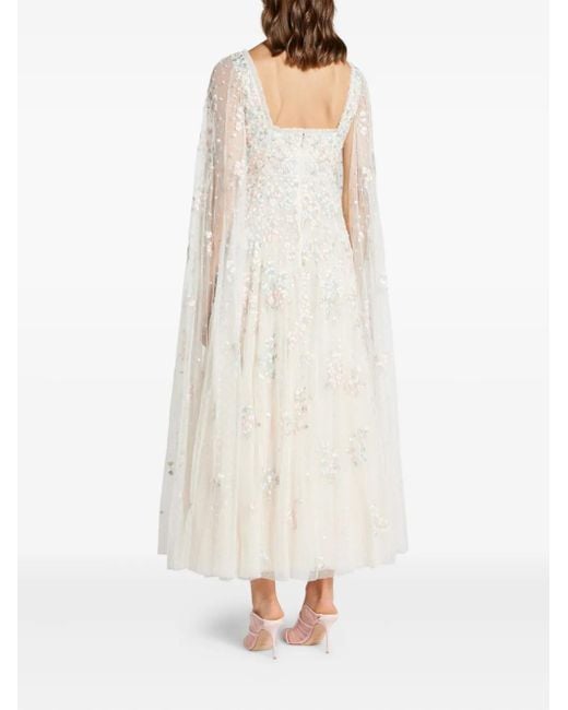 Needle & Thread White Embroidered Cape Dress