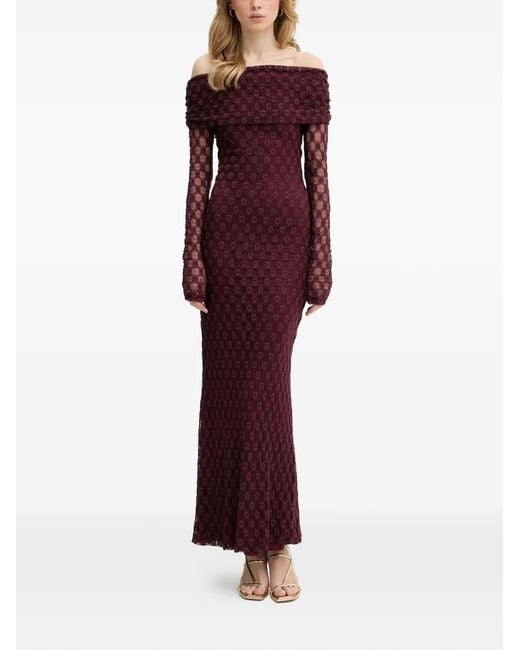 Bardot Purple Adoni Off Shoulder Dress
