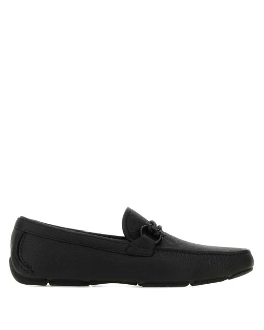 メンズ Ferragamo レザーローファー Black