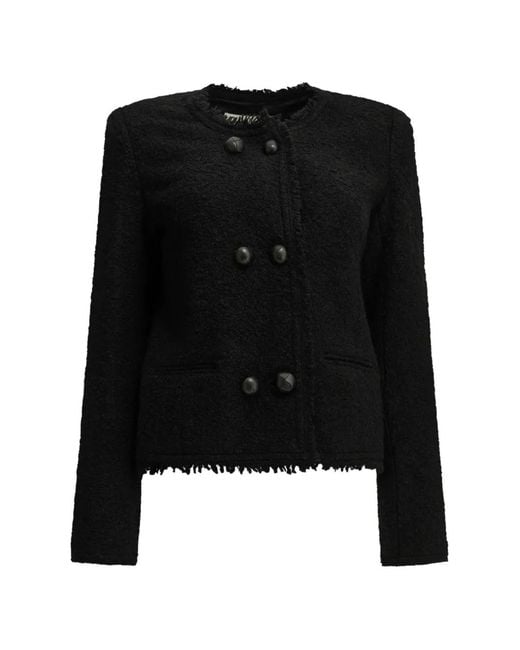 Isabel Marant Black Suely Frayed-Edge Jacket