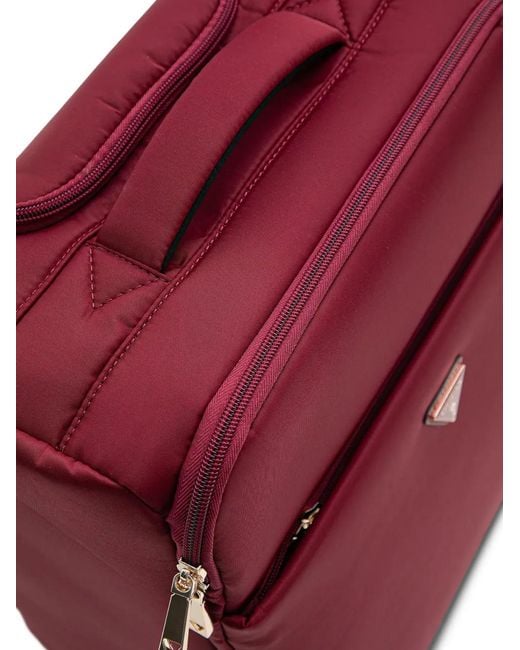 Guess Red Logo-Plaque Luggage