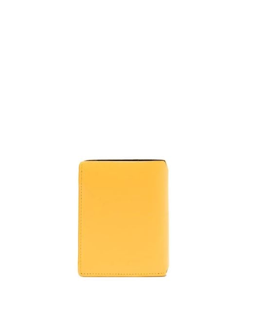 Agnes B. Yellow Bi-Fold Leather Card Case