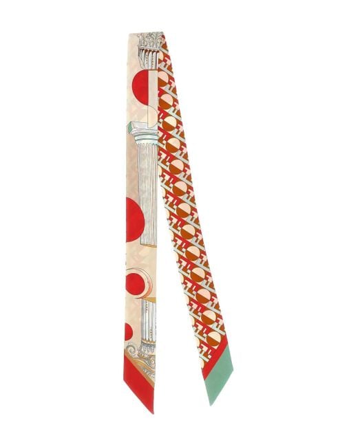 Fendi White Graphic-Print Silk Bandeau