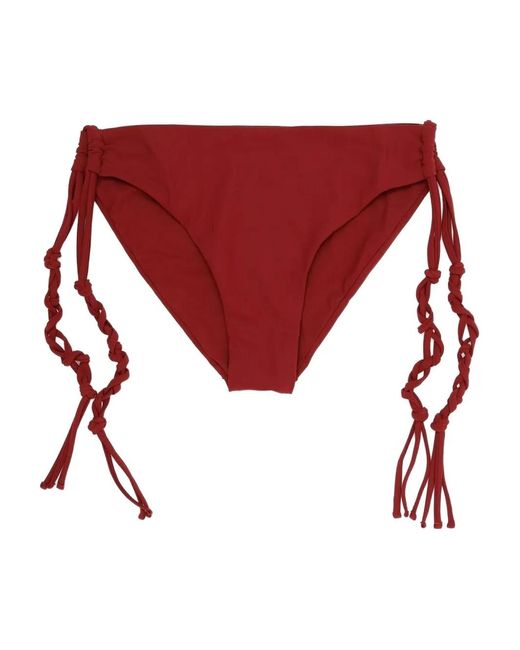 Jil Sander Red Tie-Detail Bikini Bottoms