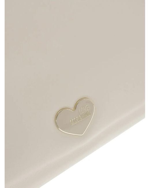 Love Moschino White Logo-Plaque Tote Bag