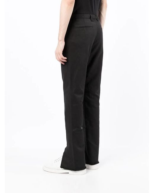 Dion Lee Black Split Fray-Trim Trousers