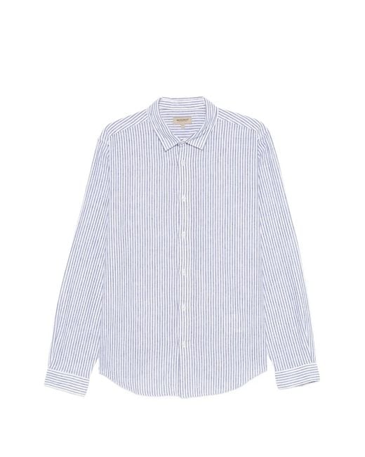 Woolrich White Striped Linen Shirt for men