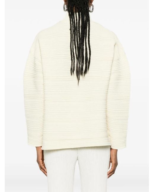 Pleats Please Issey Miyake Natural Pleated Sweater