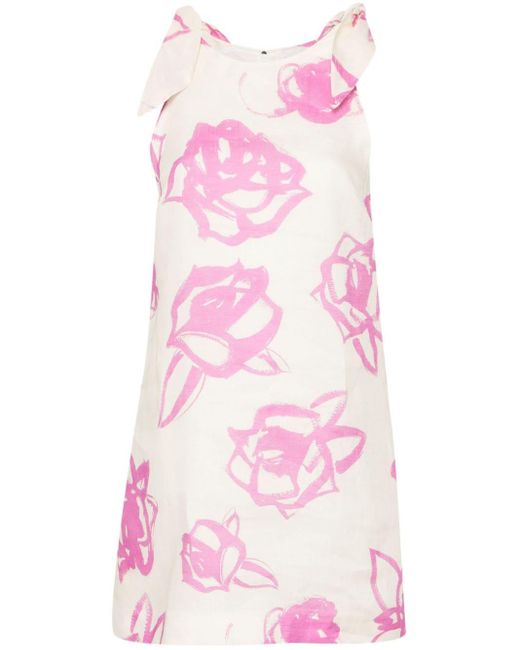 Robe courte à roses imprimées MSGM en coloris Pink