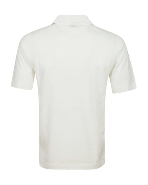 Alpha Industries White Button-Placket Cotton Polo Shirt for men