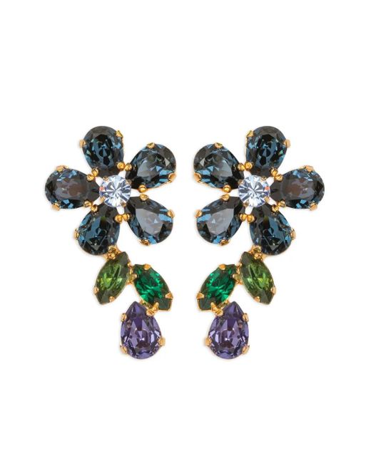 Pendientes Odelia con motivo floral Jennifer Behr de color Metallic